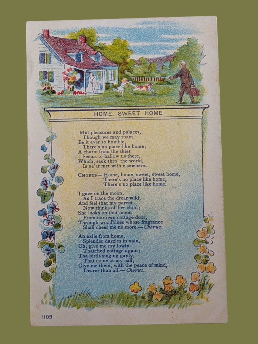 10/$25 Vintage Blank Home Poem Cottagecore Postcard Ephemera